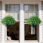 FOTEEWL Artificial Boxwood Hanging Baskets - 2 Sets of Hanging Plant Fake Bushes... - Image 7