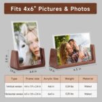 4x6 Picture Frame - 2 Pack, Rustic Wooden Photo Frame with Walnut Wood Base and ... - Image 4