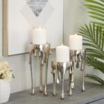 CosmoLiving by Cosmopolitan Aluminum Metal Abstract Decorative Candle Holder Mel... - Image 4