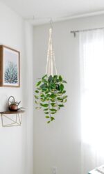 Briful Artificial Hanging Plant Indoor, Macrame Plant Hanger with Fake Pothos Pl... - Image 4