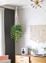 Briful Artificial Hanging Plant Indoor, Macrame Plant Hanger with Fake Pothos Pl... - Image 5