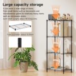 IZEUK 4 Tier Metal Wire Shelf Unit, Black Storage Rack Organizer for Kitchen, Be... - Image 5