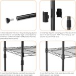 IZEUK 4 Tier Metal Wire Shelf Unit, Black Storage Rack Organizer for Kitchen, Be... - Image 6