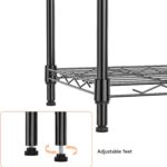 IZEUK 4 Tier Metal Wire Shelf Unit, Black Storage Rack Organizer for Kitchen, Be... - Image 7