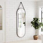 Full Length Mirror, Oval Wall Mounted Mirror, 48"x16" Door Mirrors Full Length w... - Image 4