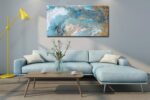 weiyiart Blue Abstract Canvas Wall Art for Living Room, Navy and Gold Fluid Marb... - Image 7