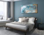weiyiart Blue Abstract Canvas Wall Art for Living Room, Navy and Gold Fluid Marb... - Image 9