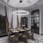 48" Black K9 Crystal Ring Chandelier, Modern Integrated LED Dimmable Ceiling Pen... - Image 5