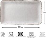 Farmhouse Melamine Serving Platters Set of 2, 17"x10" Large Rectangular Melamine... - Image 7