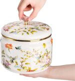 Elsjoy 81 oz (2.4 L) Vintage Enamel Canister with Lid, Large Floral Storage Cont... - Image 6