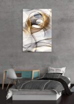 Abstract Wall Art Modern Abstract Wall Decor Gray And Gold Canvas Picture Painti... - Image 5