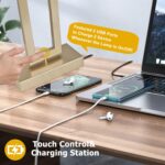 BrightWe Set of 2 Table Lamps with Dual USB Ports,Touch Control Bedside Lamps Ni... - Image 4