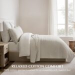 EVERGRACEHOME 100% Cotton Modern Lines Quilt Set Queen Size, Pre-Washed Soft Str... - Image 3