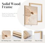 Large Framed Neutral Abstract Wall Art, Modern Beige Brown Canvas Prints Paintin... - Image 4