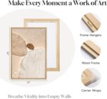 Large Framed Neutral Abstract Wall Art, Modern Beige Brown Canvas Prints Paintin... - Image 6