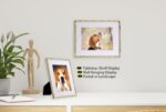 YiPinYin 8x10'' Bamboo Detail Gold Metal Picture Frame with Acid Free Mat for 5x... - Image 4