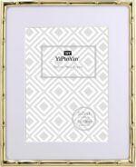 YiPinYin 8x10'' Bamboo Detail Gold Metal Picture Frame with Acid Free Mat for 5x... - Image 5