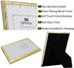 YiPinYin 8x10'' Bamboo Detail Gold Metal Picture Frame with Acid Free Mat for 5x... - Image 6