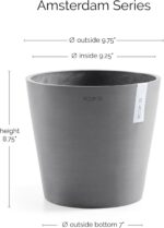 Ecopots Amsterdam Durable Modern Round Indoor/Outdoor Recycled-Based Composite F... - Image 3