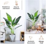 HAIHONG 2Packs 4FT Artificial Bird of Paradise Plant,Faux Palm Tree Potted Plant... - Image 5
