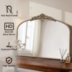 Micasso Large Vintage Gold Mirror: 40"x29" French Baroque Antique Arched Mirror ... - Image 3