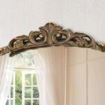 Micasso Large Vintage Gold Mirror: 40"x29" French Baroque Antique Arched Mirror ... - Image 6