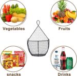ERYTLLY Metal Fruit And Vegetable Storage Hanging Basket Wall Mounted, Hanging B... - Image 3