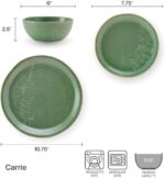 Pfaltzgraff Carrie 12 Piece Dinnerware Set, Service for 4, Green - Image 3