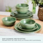 Pfaltzgraff Carrie 12 Piece Dinnerware Set, Service for 4, Green - Image 4