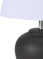 Nourison Home 20" Black Matte Ceramic Table Lamp with Fabric Shade, Bedside Nigh... - Image 7