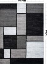 Rugshop Contemporary Modern Boxes Design Area Rug for Home Office,Living Room,Be... - Image 3