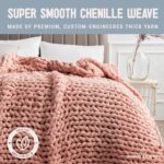 Chunky Knit Blanket Throw - 50"x60" 3.7 lbs.- Soft Chenille Yarn Knitted Blanket... - Image 3