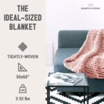 Chunky Knit Blanket Throw - 50"x60" 3.7 lbs.- Soft Chenille Yarn Knitted Blanket... - Image 4