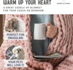 Chunky Knit Blanket Throw - 50"x60" 3.7 lbs.- Soft Chenille Yarn Knitted Blanket... - Image 6