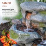 Alpine Corporation 22" Tall 3-Tier Outdoor Rock Waterfall Fountain with LED Ligh... - Image 6