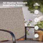 SUNSHINE VALLEY 5 Piece Patio Dining Set for 4, 37”x37” Square Table with Umbrel... - Image 5