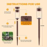 10 Pack Solar Pathway Lights Outdoor, Bright Solar Garden Lights with Metal Desi... - Image 3