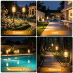 10 Pack Solar Pathway Lights Outdoor, Bright Solar Garden Lights with Metal Desi... - Image 6