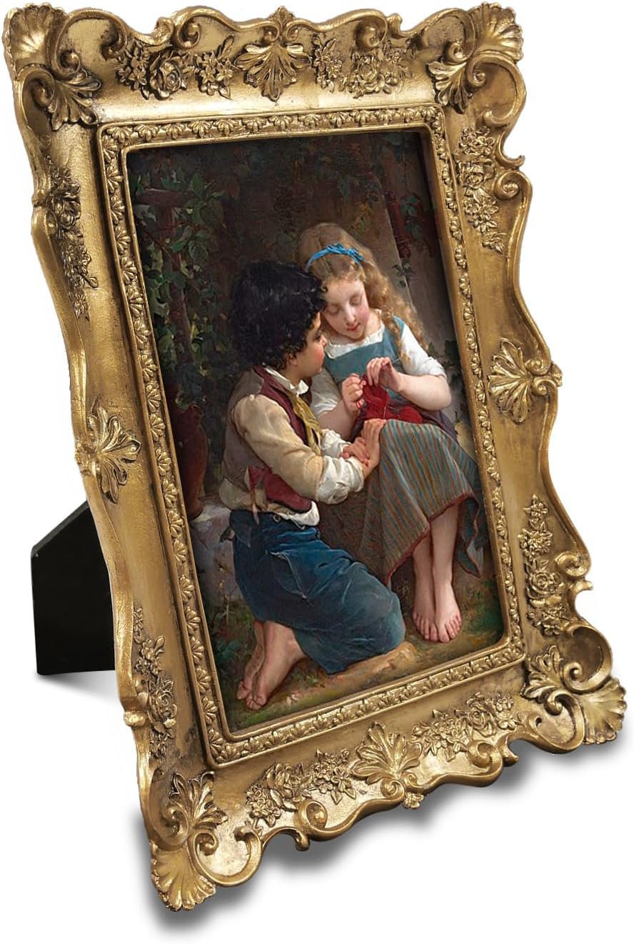 SIMON'S SHOP Vintage Picture Frames 4x6 for Wall and Tabletop, Gold 4x6 Picture ... - Image 4