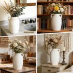 White Ceramic Vase-Boho Decorative Vase,Terracotta Tall Vases Decorative Pottery... - Image 4