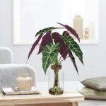 Briful 15'' Tall Fake Plants Alocasia Polly Faux Plant Indoor in Glass Vase with... - Image 4