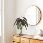 Briful 15'' Tall Fake Plants Alocasia Polly Faux Plant Indoor in Glass Vase with... - Image 5