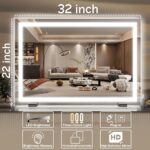 HNV 32"x22" Large Lighted Vanity Mirror, 3-Color Dimmable LED Makeup Mirror with... - Image 4