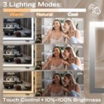 HNV 32"x22" Large Lighted Vanity Mirror, 3-Color Dimmable LED Makeup Mirror with... - Image 5