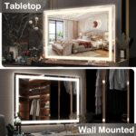 HNV 32"x22" Large Lighted Vanity Mirror, 3-Color Dimmable LED Makeup Mirror with... - Image 8