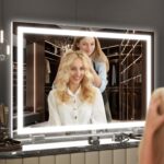HNV 32"x22" Large Lighted Vanity Mirror, 3-Color Dimmable LED Makeup Mirror with... - Image 9