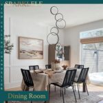 6 Rings Modern LED Chandelier for High Ceiling Dimmable Black Contemporary Penda... - Image 5