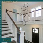 6 Rings Modern LED Chandelier for High Ceiling Dimmable Black Contemporary Penda... - Image 6