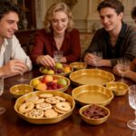 9 Cluster Charcuterie Bowls Gold Decorative Round Serving Bowls Irregular Elegan... - Image 9