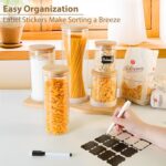 TBWIND 34oz Round Glass Storage Containers with Bamboo Lids – 6 Pack Medium Clea... - Image 4